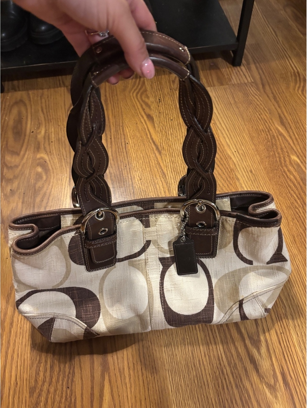 Rare Vintage Y2K Signature Optic Monogram Shoulder Bag “Carly”